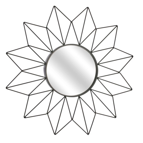 Lustro okrągłe Intesi Volant czarne industrialne na ścianę do przedpokoju 50 cm