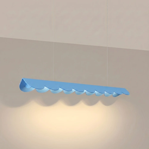 Lampa wisząca BISCUIT LED błękitna regulowana nad wyspę