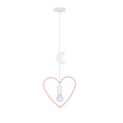 Lampa wisząca Single hm 1x20W E27 iq kids różowy+biały