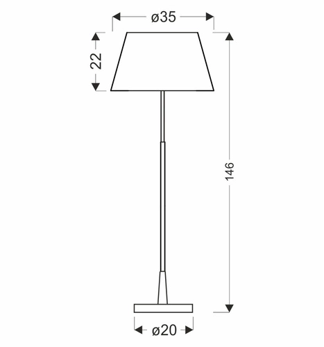 Lampa stojąca do salonu Dera czarna z abażurem nowoczesna CANDELLUX LIGHTING 146 cm
