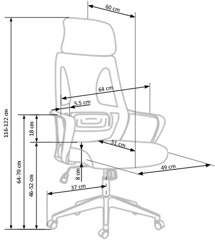 Fotel biurowy ergonomiczny Deva czarny z zagłówkiem obrotowy nowoczesny do biura Intesi
