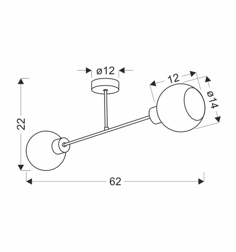 Lampa sufitowa Amanda czarny+złoty 2x40 E27 klosz biały