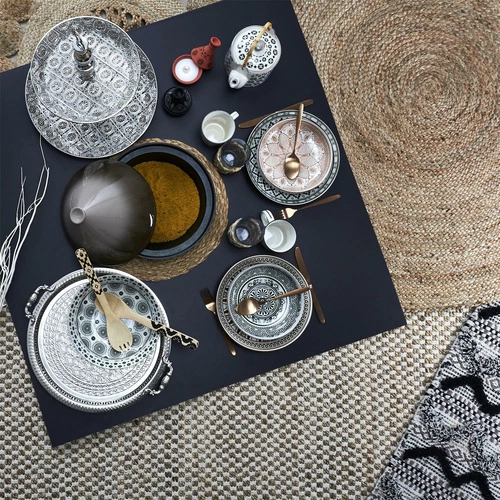 Talerz obiadowy ceramiczny Mirage Red 25 cm do jadalni orientalny czerwony Intesi