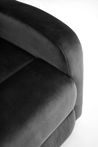 Fotel rozkładany Veral welur czarny z podnóżkiem do salonu nowoczesny relaksacyjny Intesi