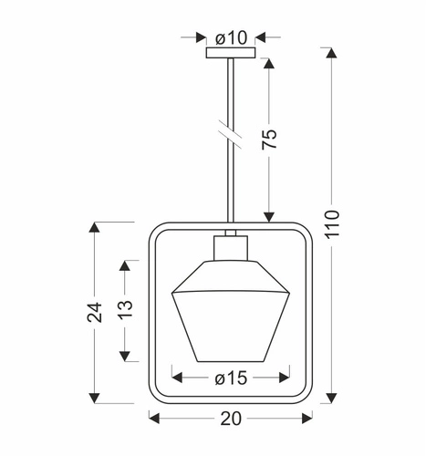 Lampa wisząca Niko czarny 1x40W E27  klosz bezbarwny karbowany
