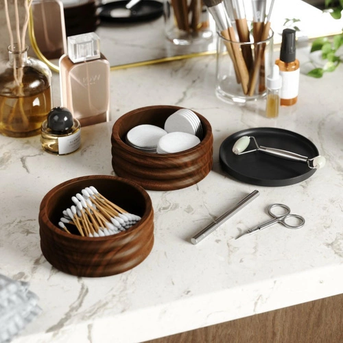 Organizer na biżuterię do postawienia Tesora wood Umbra drewniany dwupoziomowy orzech