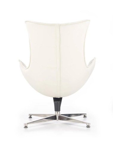 Fotel obrotowy Falvio biały skórzany do salonu nowoczesny industrialny Intesi