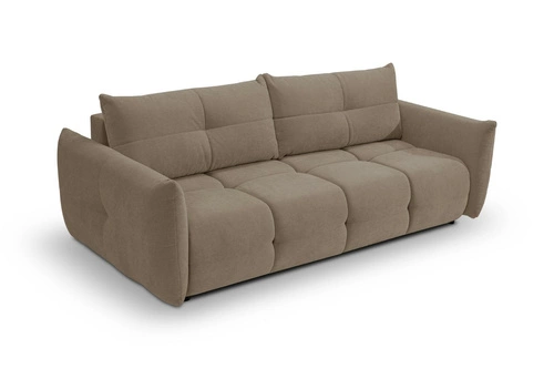 Sofa rozkładana 3 osobowa Bode z funkcją spania i pojemnikiem brązowa do salonu