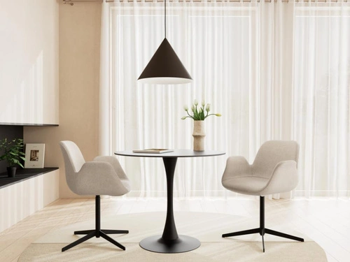 Krzesło Beth obrotowe do jadalni beżowe tapicerowane loft Actona