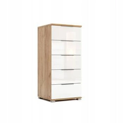 Komoda z szufladami Tissa 50 cm biała połysk nowoczesna do sypialni i salonu Intesi