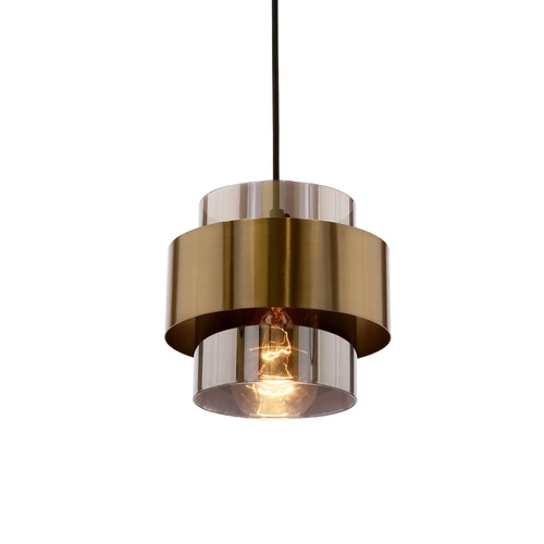 Lampa wisząca Spiega czarna ze złotem szklana regulowana do salonu i nad stół