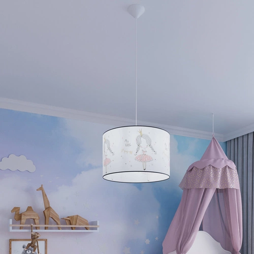 Lampa wisząca PRINCESS 40 nowoczesna do pokoju dziecka wielokolorowa z abażurem 40 cm