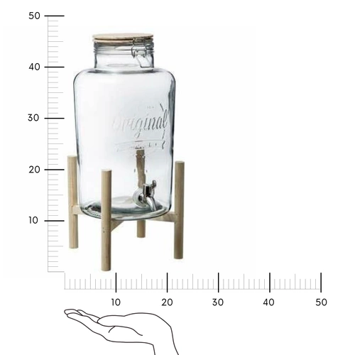 Szklany słój do napojów 8 l z kranikiem na stojaku Original 5five na lemoniadę i przyjęcia