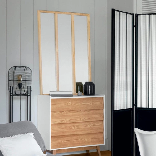 Lustro prostokątne Nae 76x116 cm wiszące do łazienki w drewnianej ramie Atmosphera