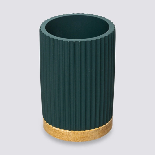 Modern kubek na szczoteczki do zębów do łazienki bambusowy zielony nowoczesny 5five