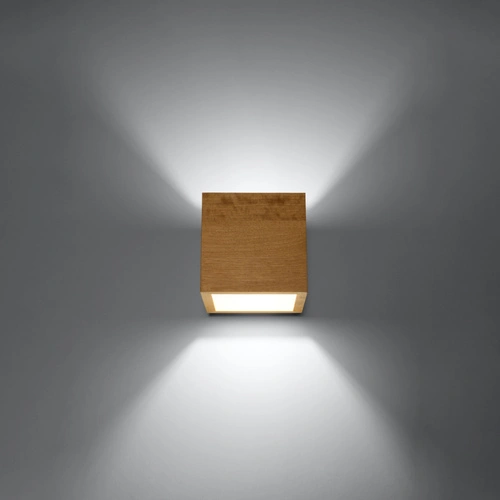 Kinkiet ścienny Quad nowoczesny drewniany naturalny do sypialni i salonu Sollux Lighting