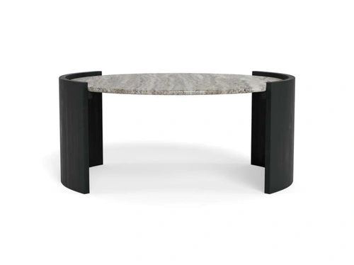 Stolik kawowy Zafra szary marmur/czarny