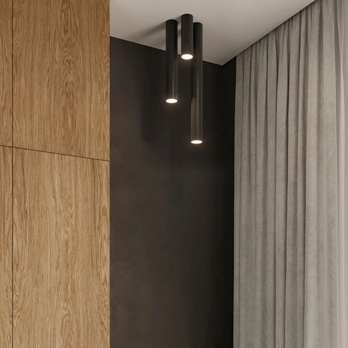 Plafon sufitowy czarny nowoczesny metalowy Lagos 10 do salonu kuchni sypialni Sollux