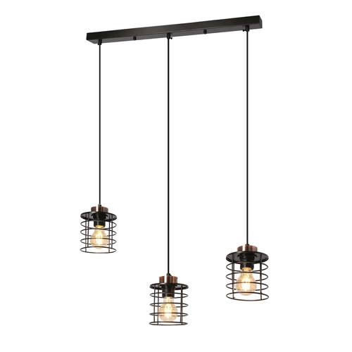 Lampa wisząca Glob czarny+złoty 3x40W  E27 klosz czarny