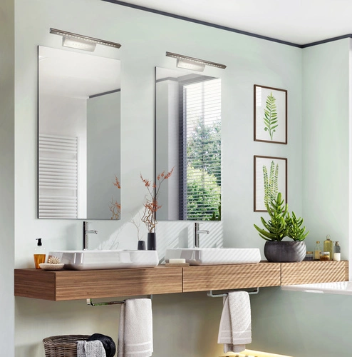 Kinkiet ścienny LED Forte nowoczesny chromowany z regulacją i wyłącznikiem do sypialni 40,5 cm