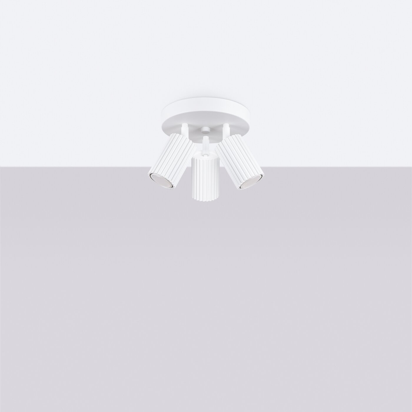 Plafon sufitowy biały nowoczesny KARBON 3P do salonu i sypialni z ruchomym kloszem