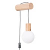 Kinkiet ścienny NIMBI G9 drewniany z regulacją wysokości i włącznikiem do sypialni Sollux