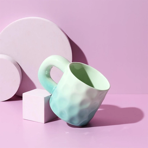 Kubek ceramiczny Chubby Intesi morski 330ml do kawy i herbaty klasyczny z dużym uchem