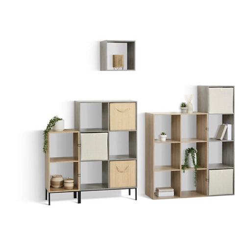 Pudełko do regału Stemy 31x31 beżowe materiałowe z plecionką do garderoby 5five