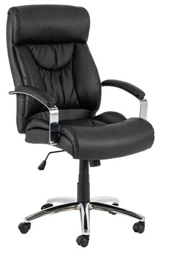 Fotel biurowy ergonomiczny Benson czarny skórzany obrotowy z regulacją do biura