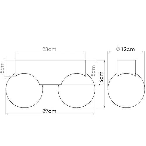 Plafon sufitowy BULBO 2 nowoczesny okrągły drewno szkło do salonu i sypialni SOLLUX
