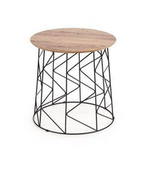 Stolik kawowy okrągły Kamas orzech czarny nowoczesny industrialny 50 cm do salonu Intesi