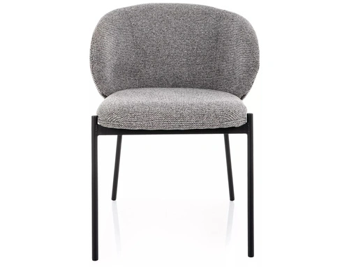 Krzesło Elsme szare Intesi do jadalni tapicerowane z podłokietnikami