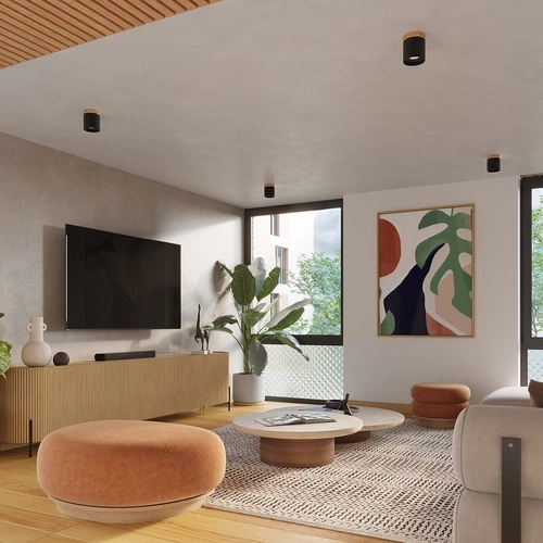 Plafon sufitowy RIF czarny nowoczesny LED do salonu i sypialni SOLLUX LIGHTING