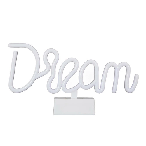 Lampka nocna LED Dream Intesi biała nowoczesna bezprzewodowa z efektem neonu do pokoju dziecka