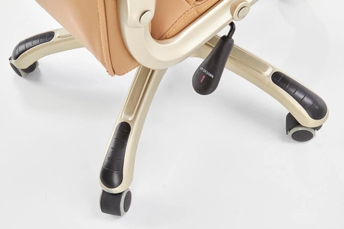 Fotel biurowy ergonomiczny Mondes beżowy skórzany obrotowy z regulacją do biura Intesi