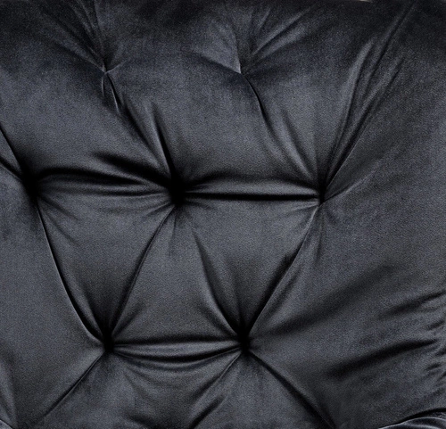 Krzesło welurowe obrotowe Veroniq czarne tapicerowane do salonu i biura nowoczesne Intesi