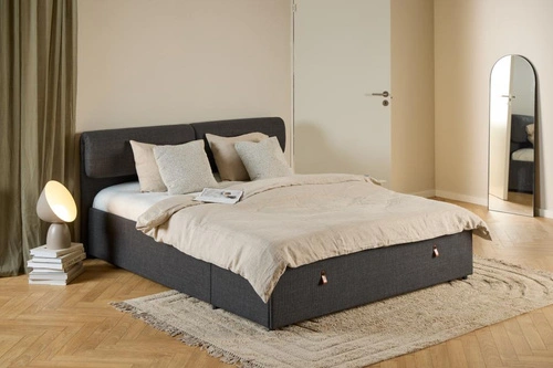 Łóżko tapicerowane Calvi 160x200 z szufladami do sypialni nowoczesne