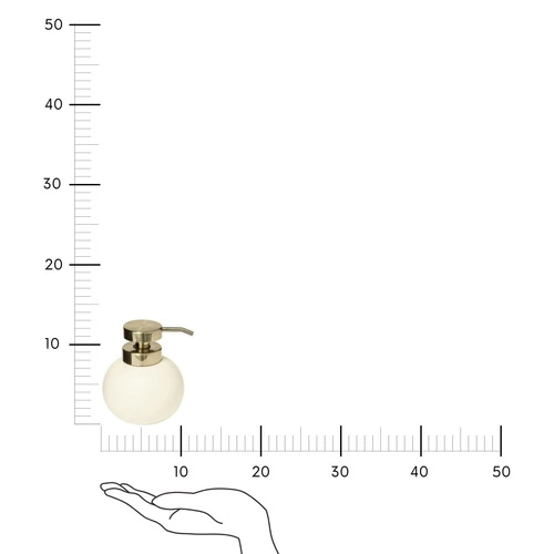 Dozownik do mydła Duo beżowy glamour okrągły do łazienki polyresin 5five simply smart
