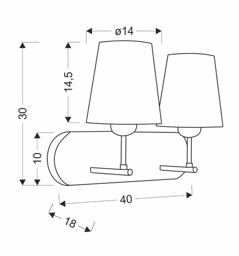 Kinkiet ścienny Tango podwójny nowoczesny chrom biały do salonu i sypialni CANDELLUX