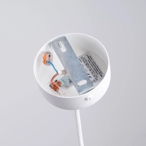 Nowoczesna biała lampa wisząca NICUS 1 do salonu, jadalni lub kuchni metalowa 140 cm