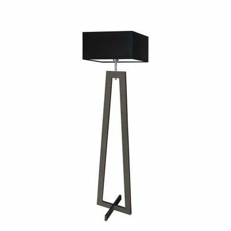 Lampa podłogowa JAWA abażur czarny stelaż hebanowy