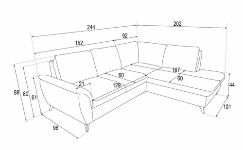 Narożnik z funkcją spania Nevada beżowy nowoczesny lewy z pojemnikiem do salonu Intesi