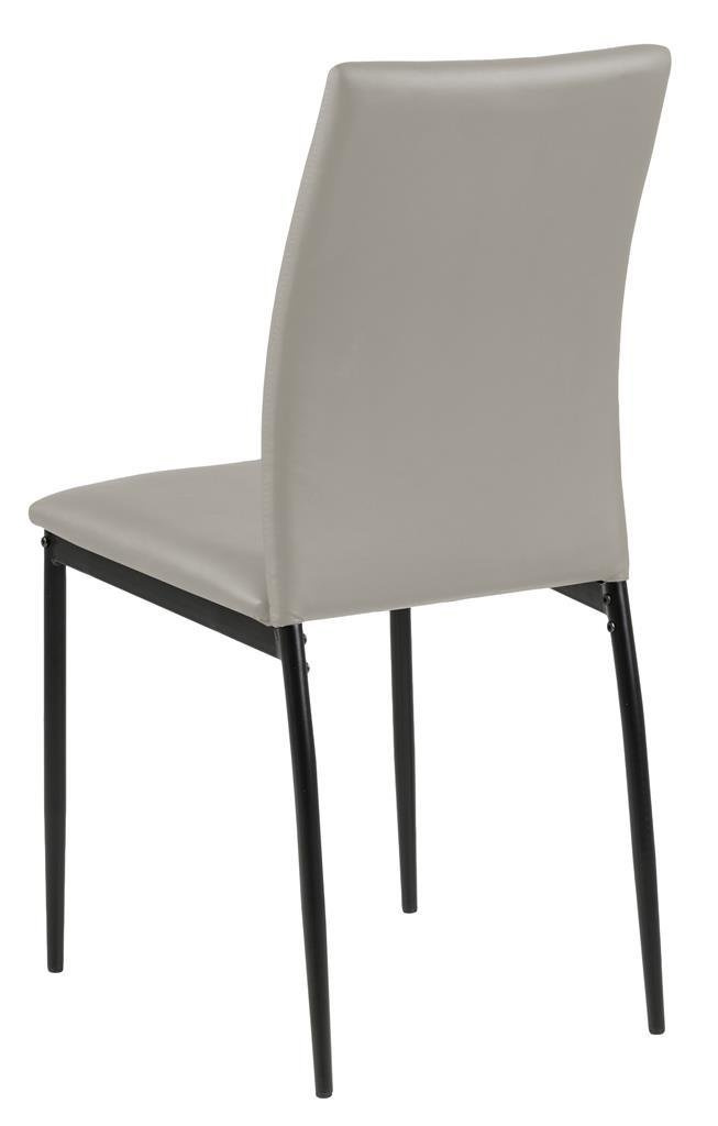 Krzesło tapicerowane Demina Actona do jadalni i salonu ekoskóra beżowe na czarnych nogach