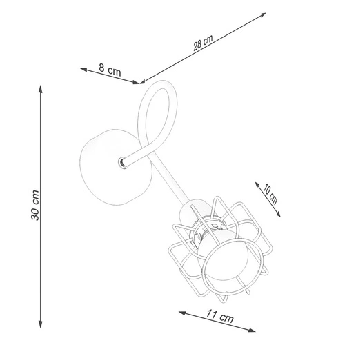 Kinkiet ścienny BELUCI 1S czarny nowoczesny metalowy z ruchomym kloszem do salonu i sypialni