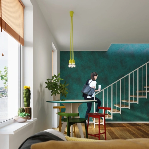 Lampa wisząca DIEGO 5 żółta nowoczesna regulowana do salonu kuchni lub jadalni