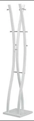 Nowoczesny wieszak stojący do przedpokoju Arc biały metalowy 179 cm Intesi