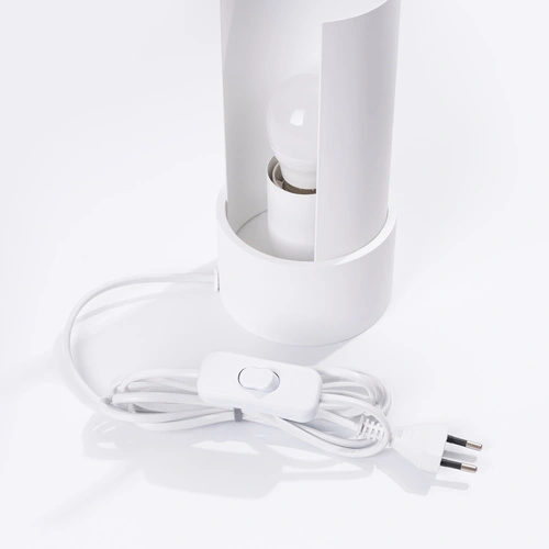 Lampka biurkowa minimalistyczna FLASH biała stalowa z regulacją kąta padania światła do gabinetu