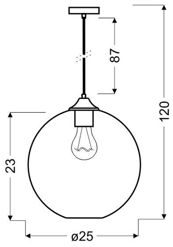 Lampa wisząca EDISON 25 1x60W E27  bursztynowy + żarówka