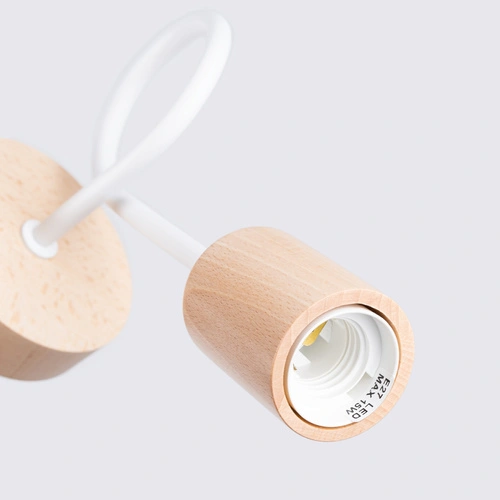 Kinkiet ścienny biały drewniany nowoczesny do salonu i sypialni EMBER Sollux Lighting