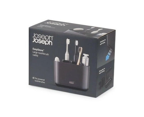 Joseph Joseph EasyStore czarny organizer na szczoteczki do zębów do łazienki, duży, nowoczesny